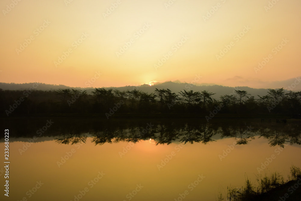 A beautiful landscape around a river in the morning time.