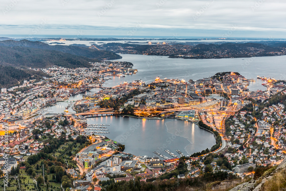 vistas desde ulriken, bergen, noruega