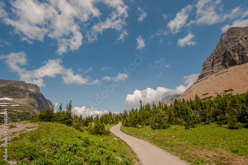 Path to Logan Pass in Glacier National Park in Northern Montana