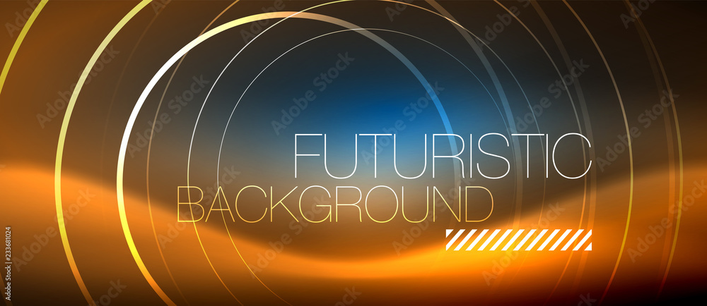 Neon glowing circles background Neon glowing circles background