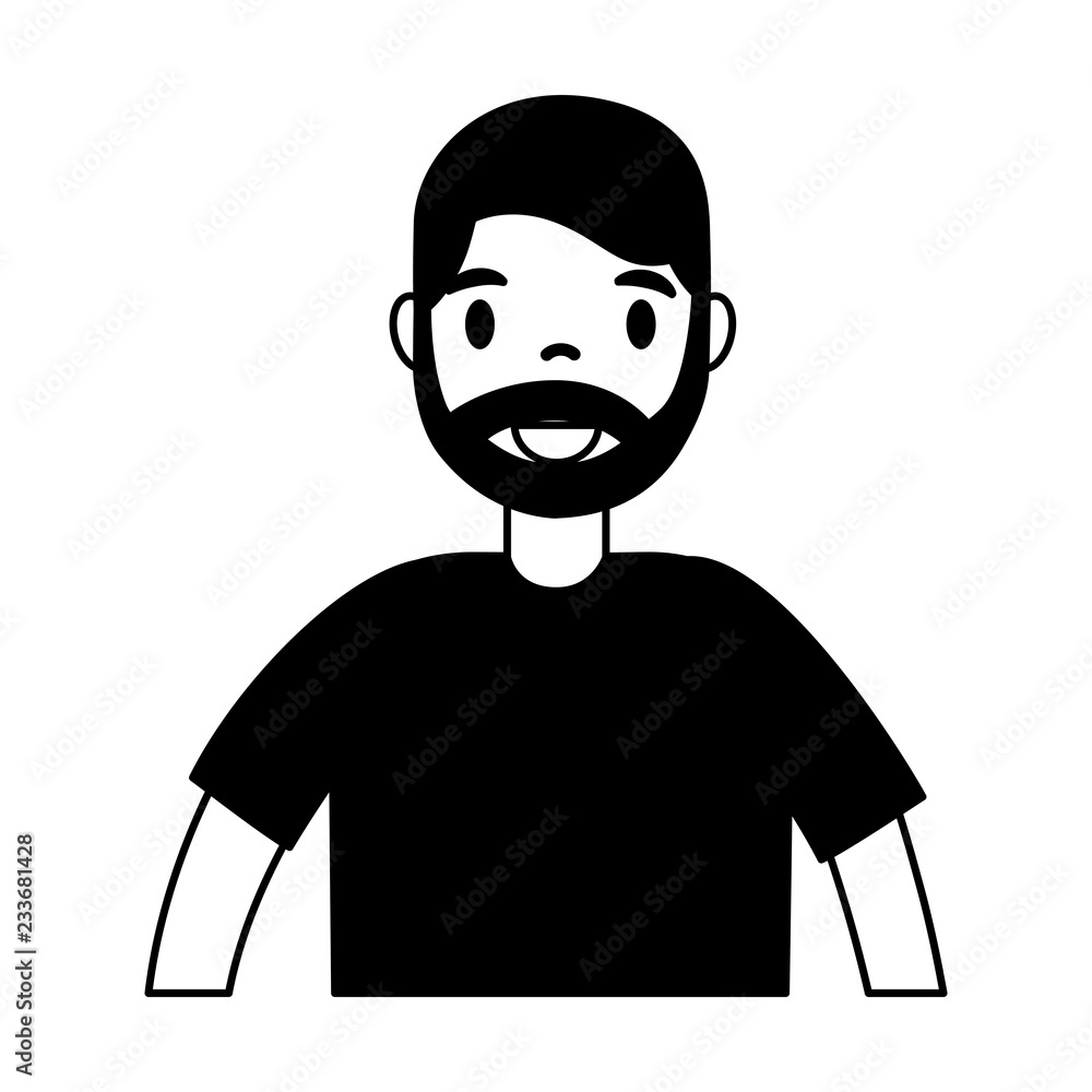 beard man portrait on white background