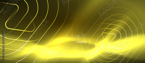 Color shiny neon lights background with abstract lines