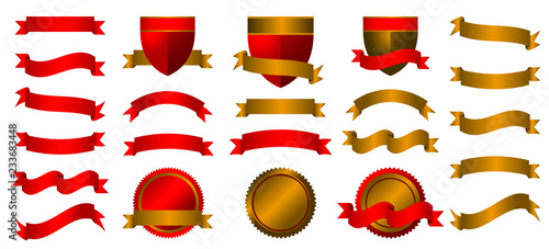 A classic collection of Ribbons, Shields, Emblems and Banners