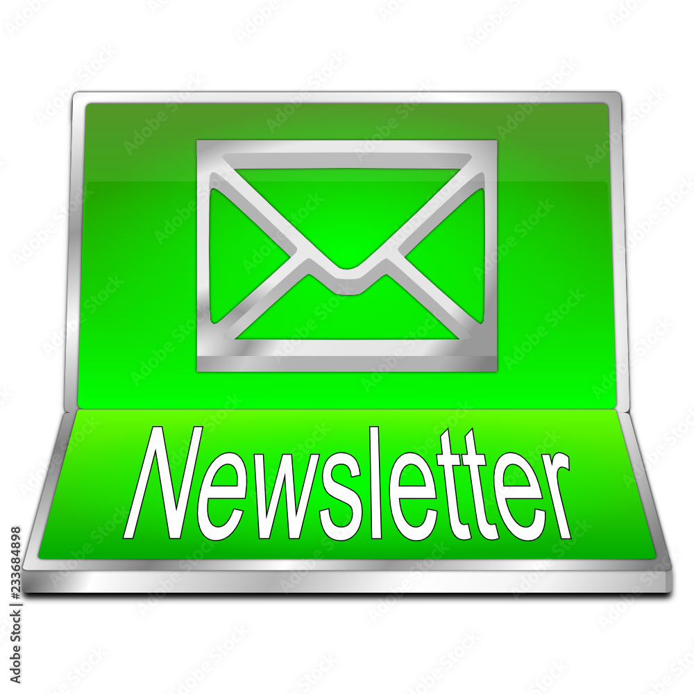 Newsletter Button - 3D illustration Newsletter Button - 3D illustration