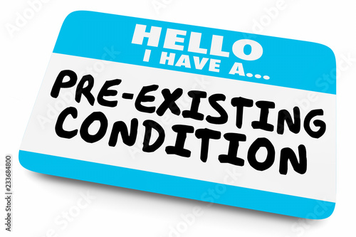 Canvas Print Hello I Have a Pre-Existing Condition Name Tag 3d Illustration
