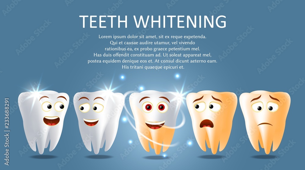 Teeth whitening vector poster or banner template Teeth whitening vector poster or banner template
