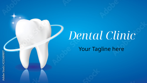 Perfect Healthy tooth, Dental care clinic logo, icon, Realistic design Vector.