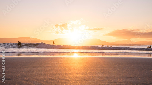 Canvas Print Golden Beach Sunset Byron Bay Australia