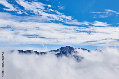 High mountains in the clouds