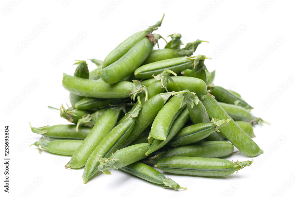 green fresh peas isolated on white background green fresh peas isolated on white background