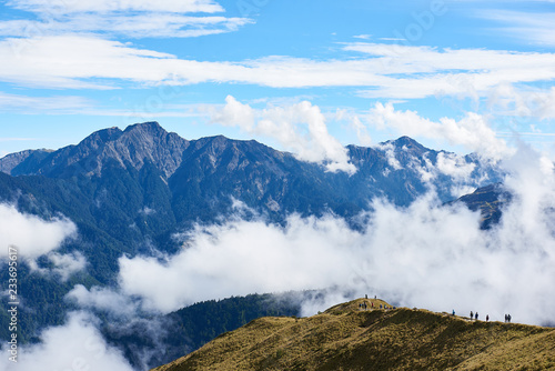 Mountain and climber