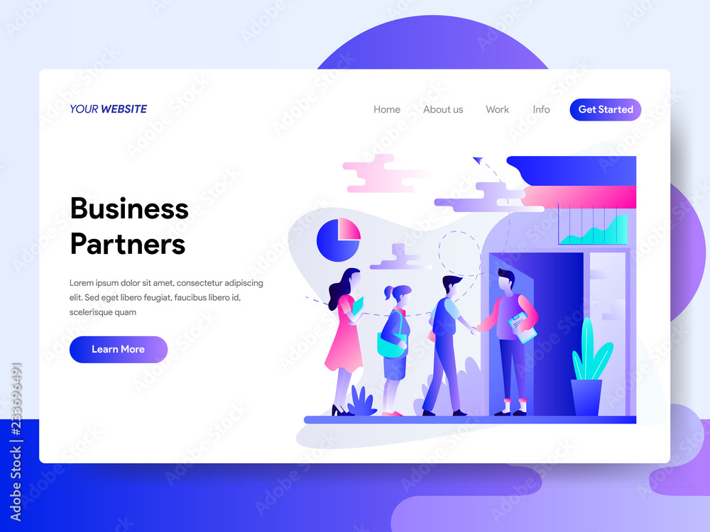 Landing page template of Business Partners Concept. Modern flat design concept of web page design for website and mobile website.Vector illustration Landing page template of Business Partners Concept. Modern flat design concept of web page design for website and mobile website.Vector illustration