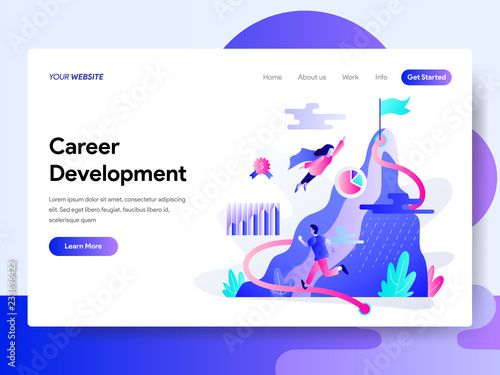 Landing page template of Career Development Concept. Modern flat design concept of web page design for website and mobile website.Vector illustration
