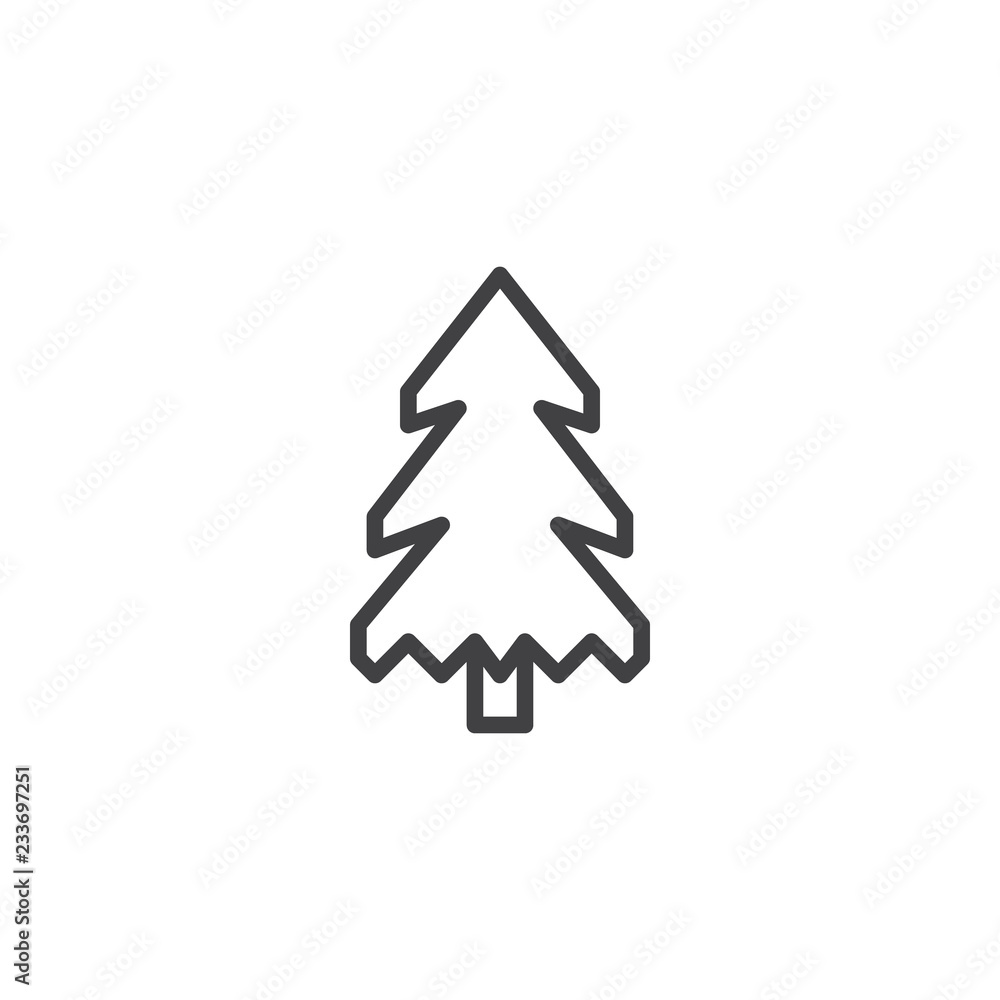 Winter spruce tree outline icon. linear style sign for mobile concept and web design. Fir tree covered with snow simple line vector icon. Symbol, logo illustration. Pixel perfect vector graphics Winter spruce tree outline icon. linear style sign for mobile concept and web design. Fir tree covered with snow simple line vector icon. Symbol, logo illustration. Pixel perfect vector graphics