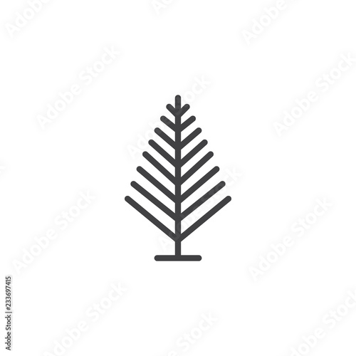 Needles tree outline icon. linear style sign for mobile concept and web design. Decorative Christmas tree simple line vector icon. Symbol, logo illustration. Pixel perfect vector graphics
