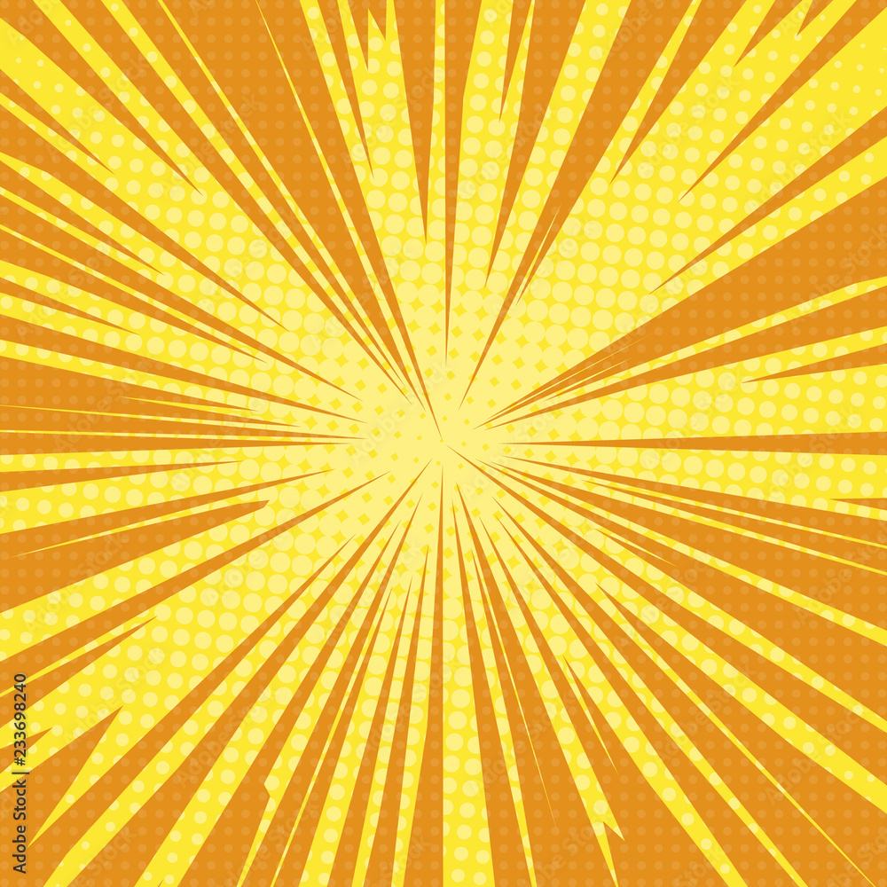 Fototapeta premium sun rays pop art retro background