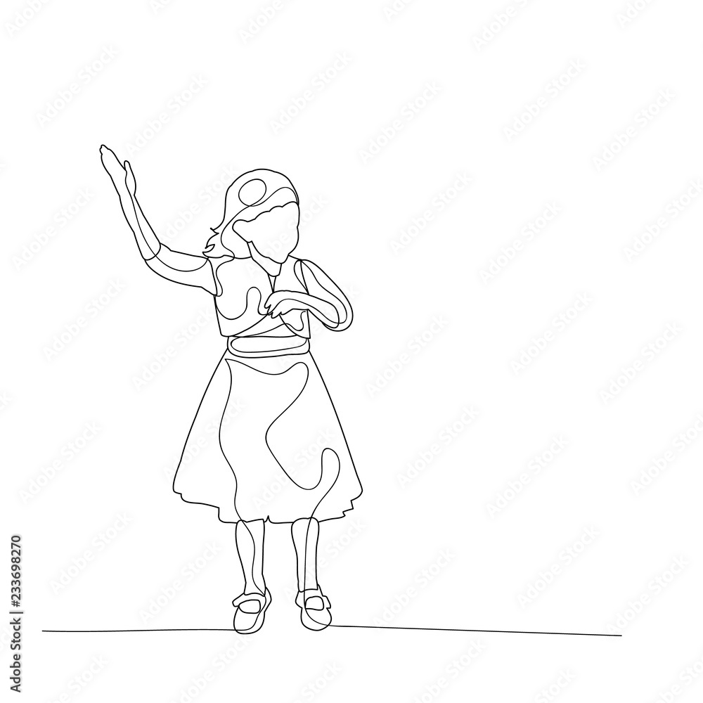vector isolated sketch of a child dancing