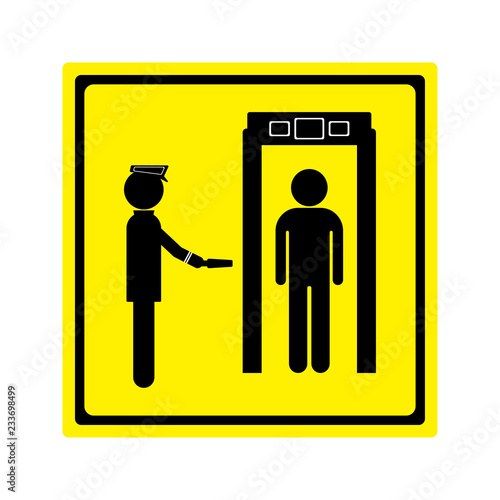Security checkpoint airport sign