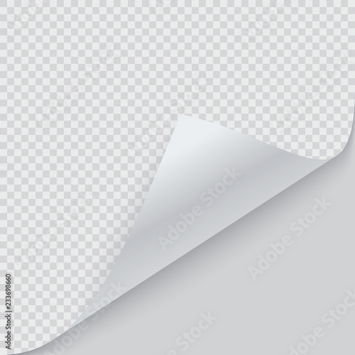Curled corner of paper with shadow