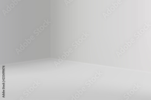 Empty show room with square corner
