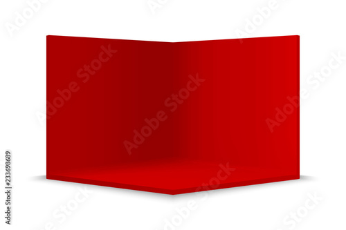 Empty show room with square corner