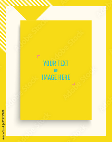 Mockup of a portrait-oriented magazine or catalogue. Blank sheet of paper. Element for advertising and promotional message. 3d vector illustration for your design.