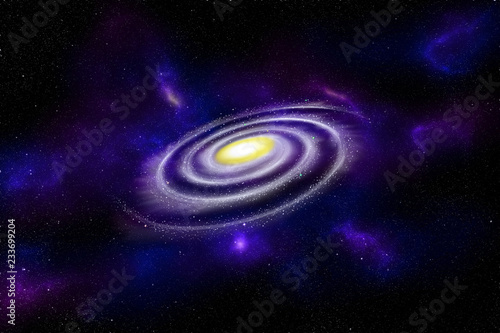 Fototapeta Naklejka Na Ścianę i Meble -  Spiral galaxy on stars background