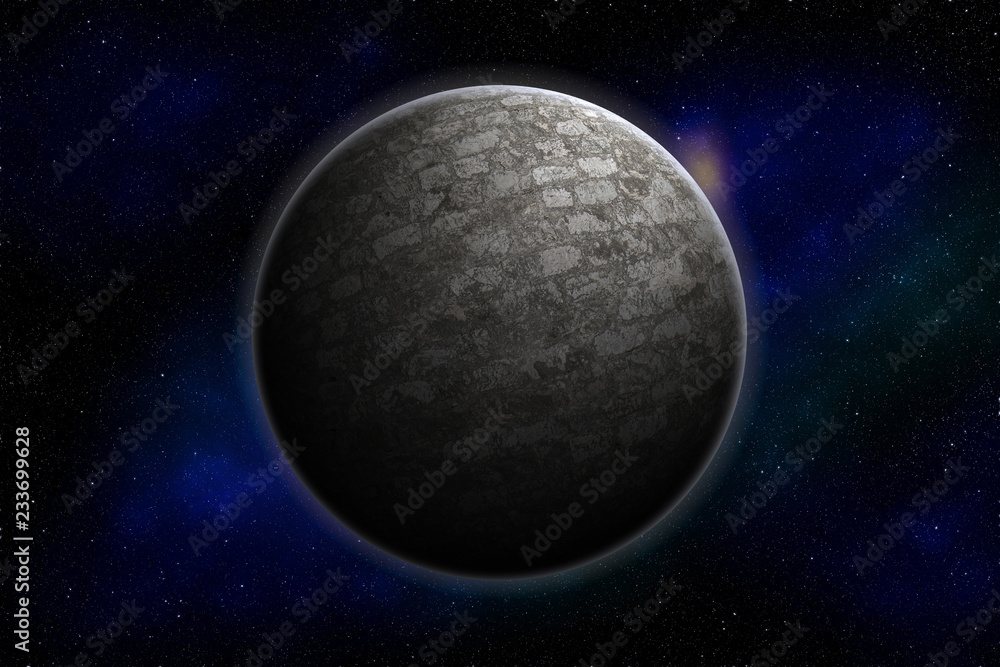 Planet on stars background