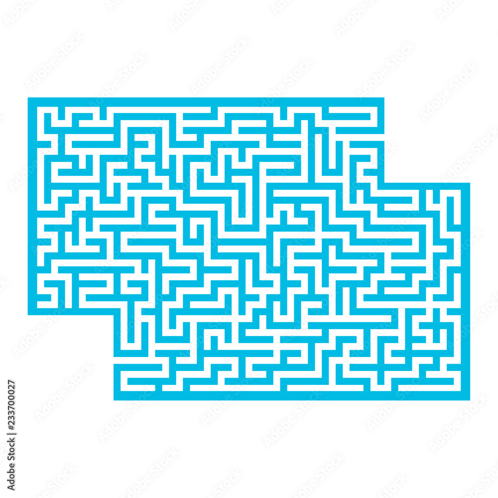 Abstract rectangular maze. Game for kids. Puzzle for children. One entrance, one exit. Labyrinth conundrum. Flat vector illustration isolated on white background. With place for your image. Abstract rectangular maze. Game for kids. Puzzle for children. One entrance, one exit. Labyrinth conundrum. Flat vector illustration isolated on white background. With place for your image.