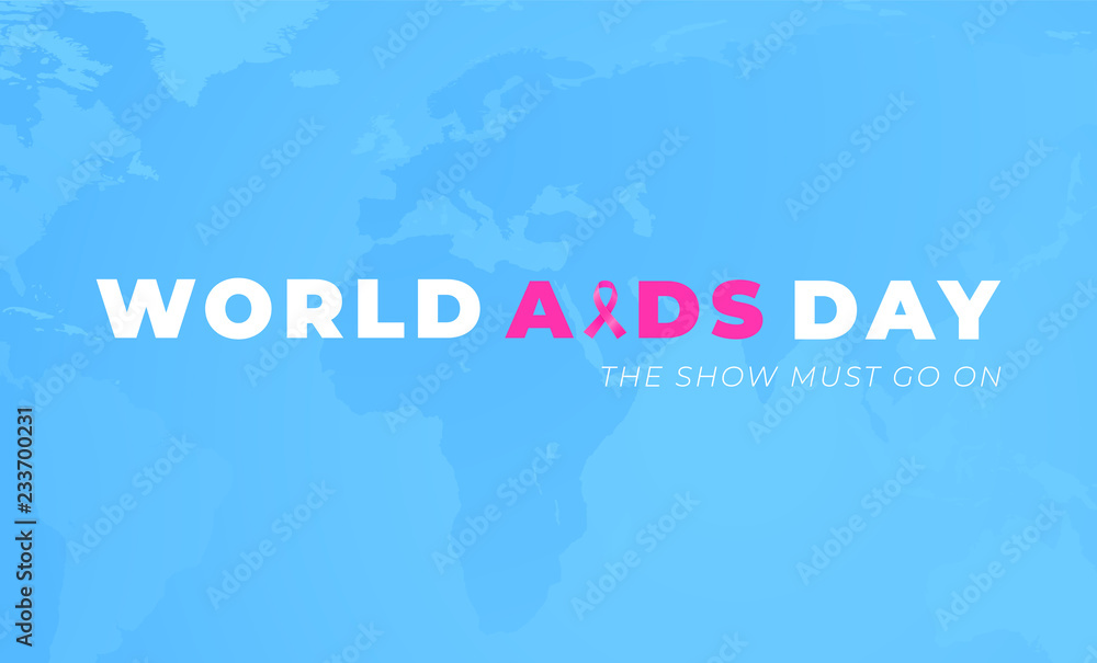 Worlds AIDS Alertness day poster design with blue background.