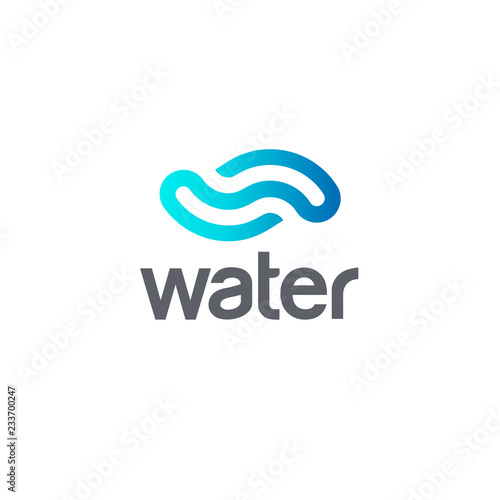 Vector logo design template. Water Wave. Clean water. 