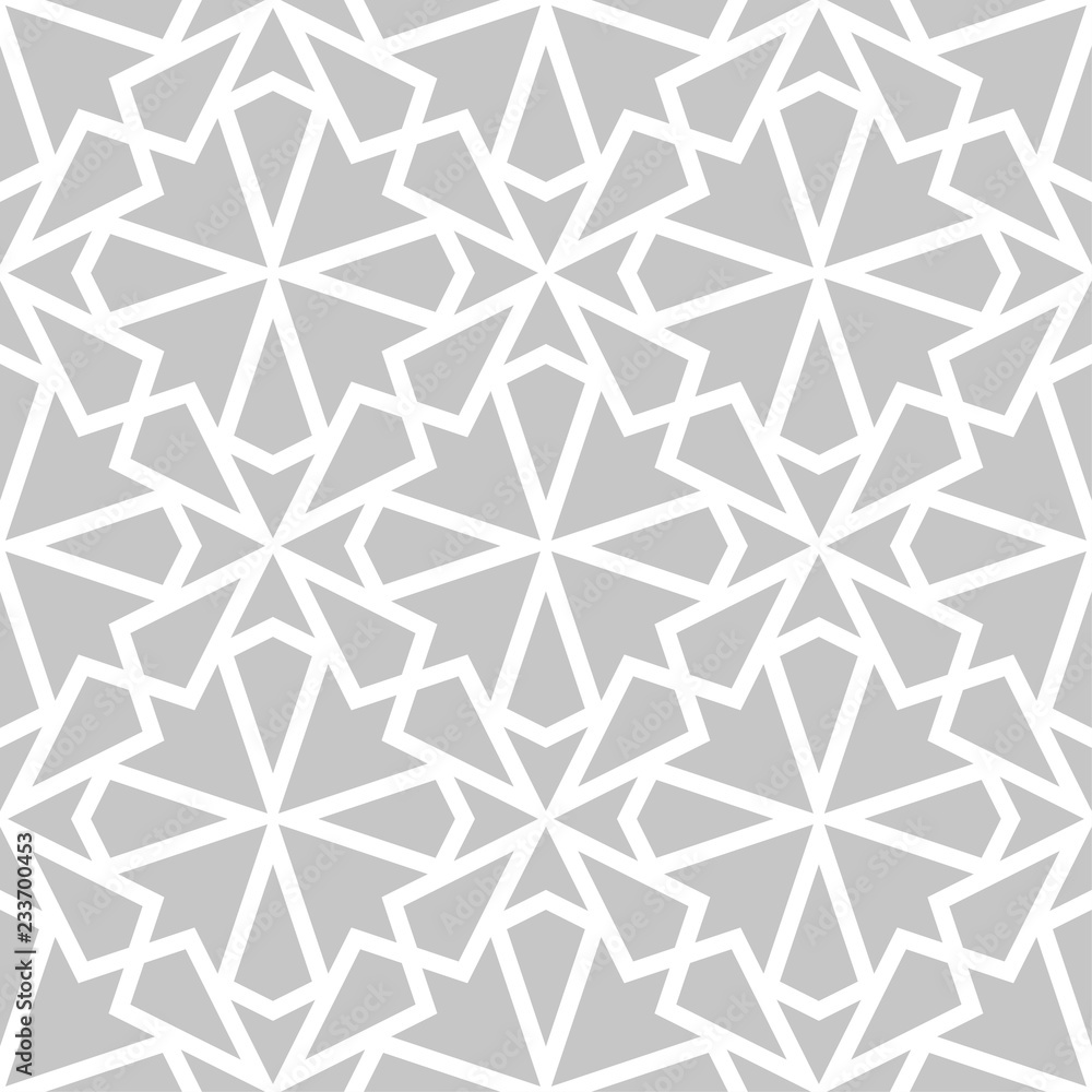 Gray and white geometric ornament. Seamless pattern Gray and white geometric ornament. Seamless pattern