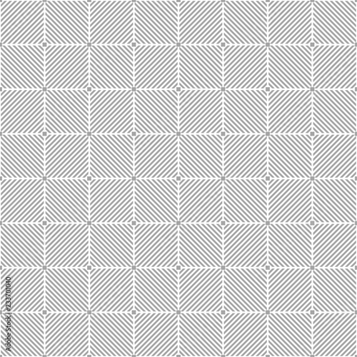 Gray geometric design on white background. Seamless pattern