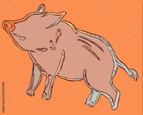 A Wild Boar_art