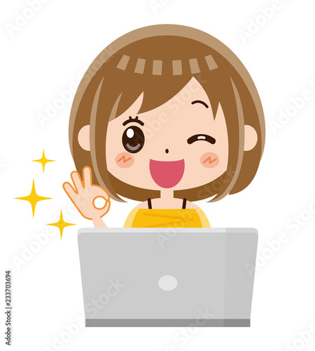 パソコン　女性　OK