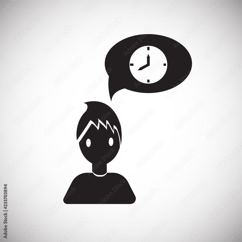 Coworker time manegement on white background icon Coworker time manegement on white background icon