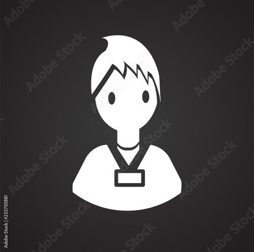 Coworker on black background icon