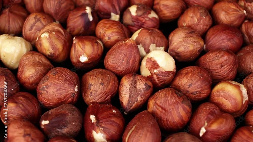 Turkish hazelnuts on rotating plate hazelnut texture Turkish hazelnuts on rotating plate hazelnut texture