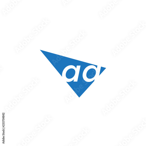 initial two letter aa negative space triangle logo