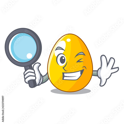 Detective golden eggo on isolated image mascot photo