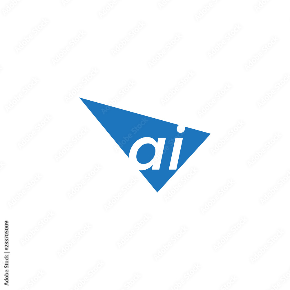 initial two letter ai negative space triangle logo initial two letter ai negative space triangle logo