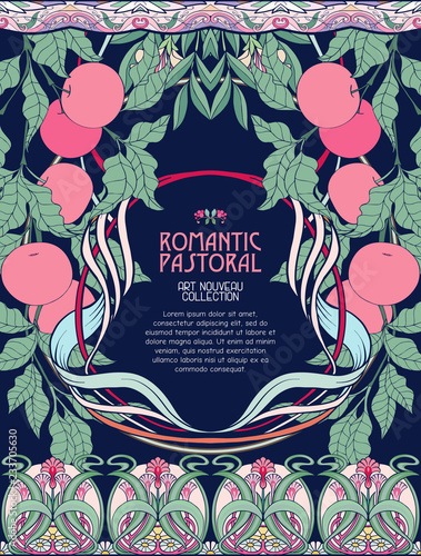 Unicorn and fantastic vintage flowers.
