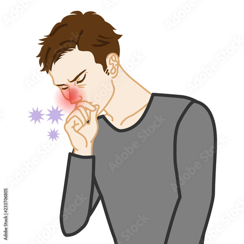 Rhinitis - Physical disease image clip art - Adults men
