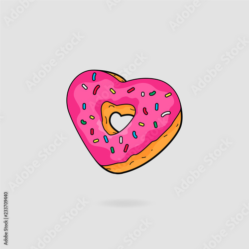 Slika na platnu Heart shaped donut