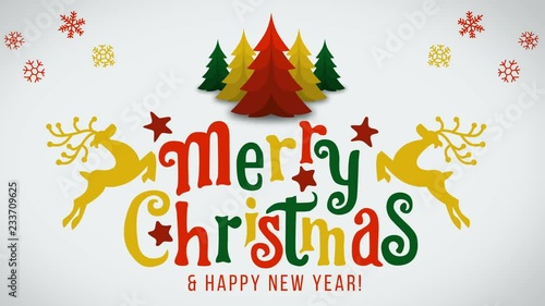Merry christmas cartoon. Happy new Year color