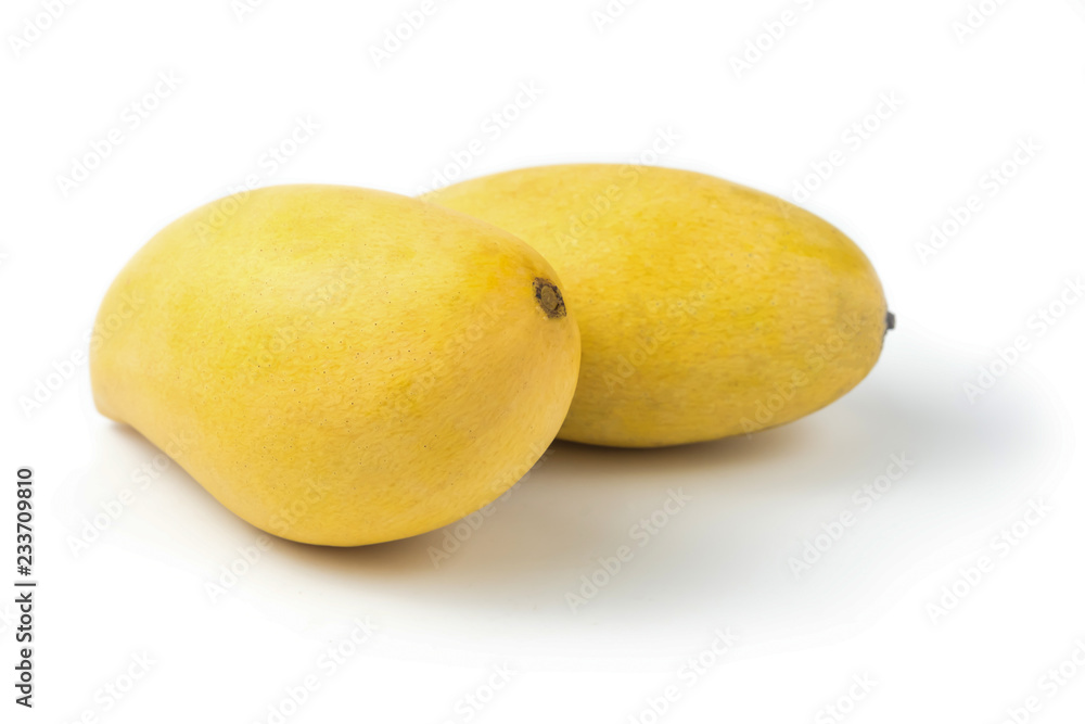 Mango ripe fresh fruit. Isolated on a white background and clipping path.