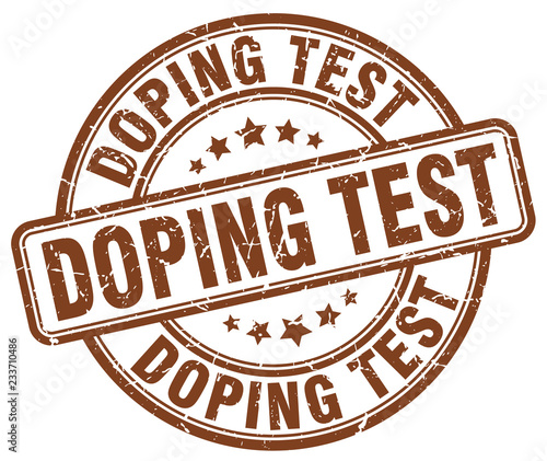 doping test brown grunge stamp