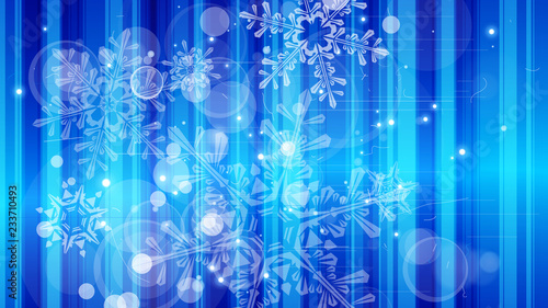 Snowflakes and festive lights - vector background with beautiful snowflakes that merrily shine and shimmer in color space