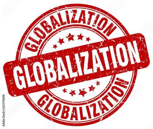 globalization red grunge stamp