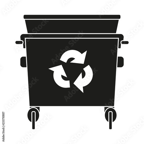 Black and white garbage bin silhouette